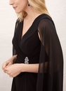 Vestido formal con capa de chiffon