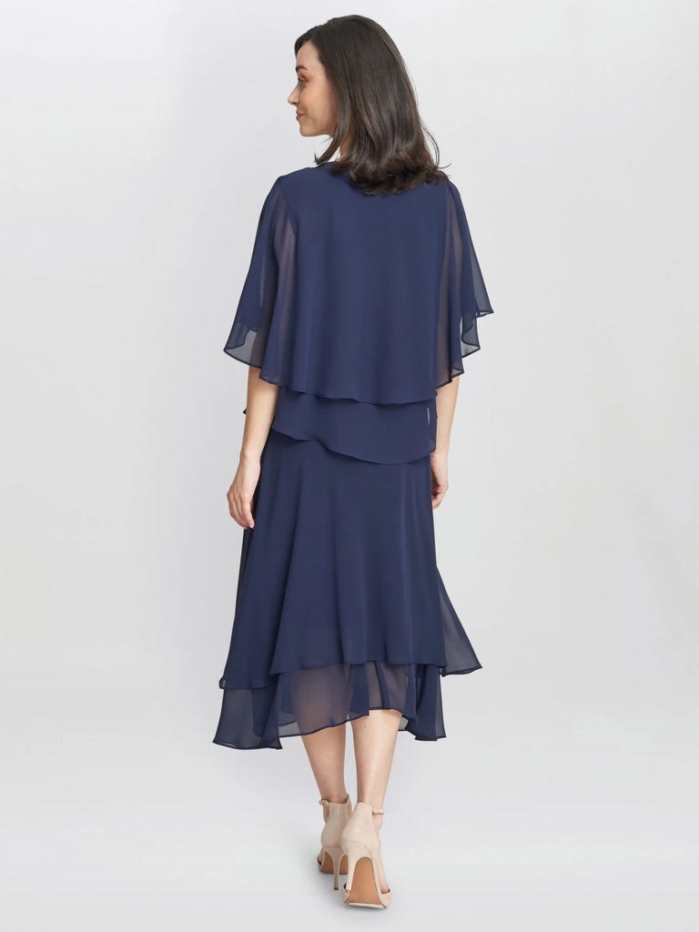 Vestido midi de gasa con chaqueta Cheryl