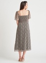 Vestido midi de fruncido floral