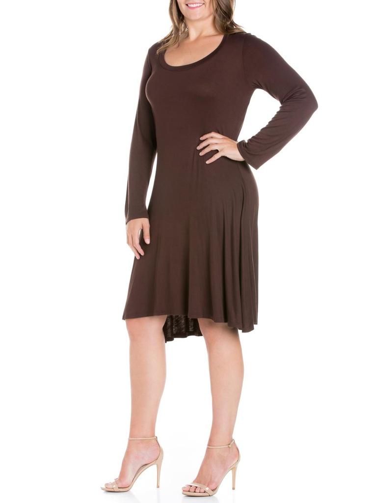 Vestido acampanado de manga larga