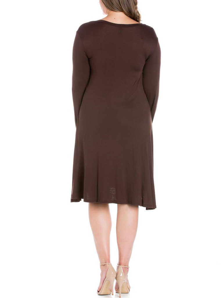 Vestido acampanado de manga larga