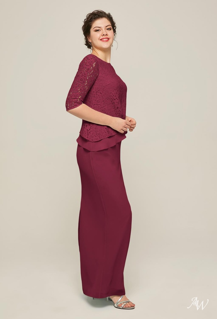 Vestido largo con mangas 3/4 Paige