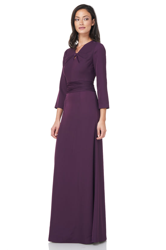 Vestido de crepé elástico liso 