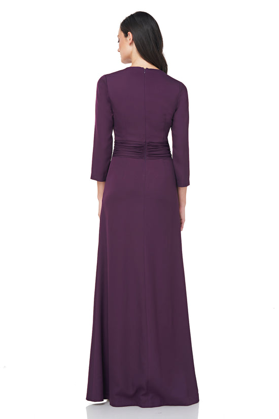 Vestido de crepé elástico liso 