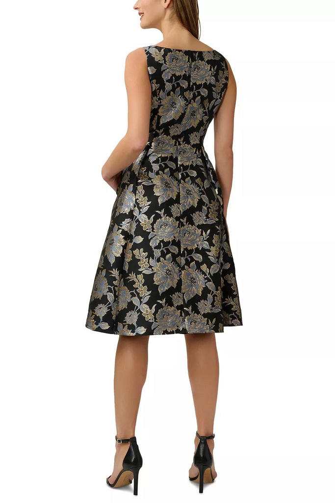 Vestido largo de jacquard floral