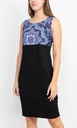 Vestido de crepé con estampados múltiples