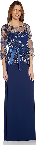 Vestido de gasa con escote barco
