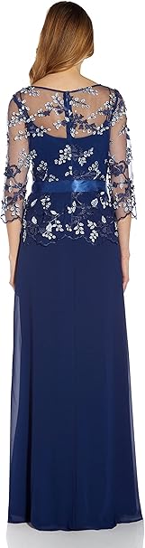 Vestido de gasa con escote barco