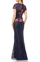 Vestido de malla con bordado floral