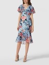 Vestido midi floral traslapado