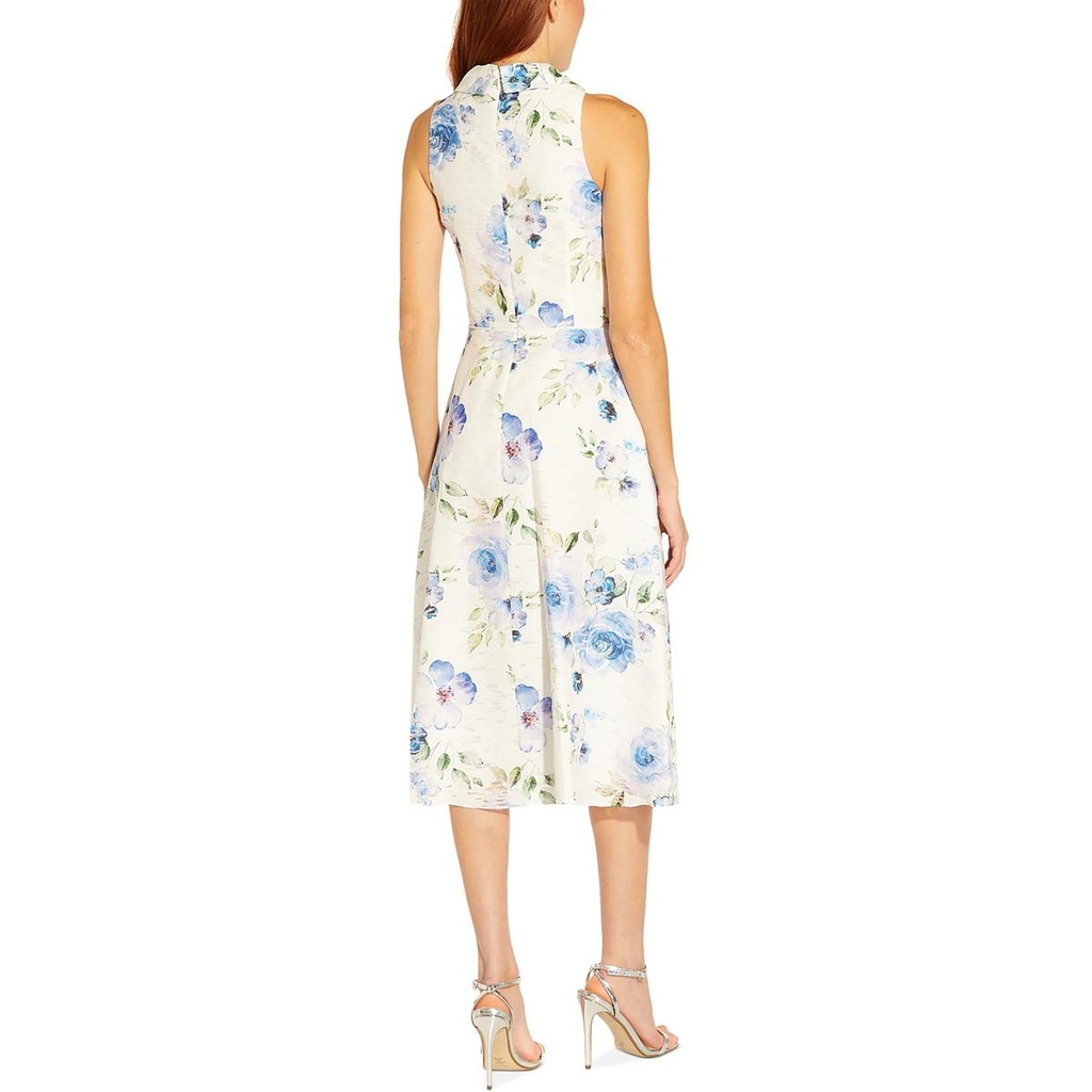 Vestido midi de jacquard con escote 