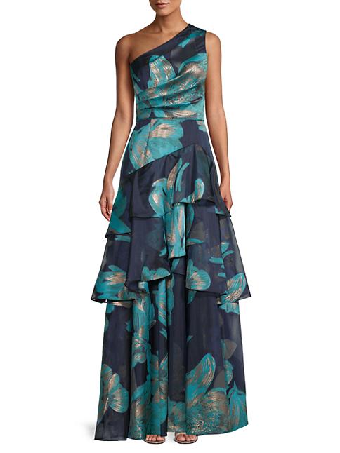 Vestido floral con volantes escalonados