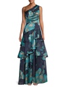 Vestido floral con volantes escalonados