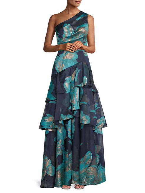 Vestido floral con volantes escalonados