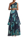 Vestido floral con volantes escalonados