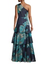 Vestido floral con volantes escalonados