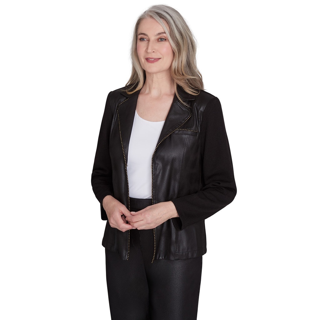 Chaqueta de mezcla de piel sintética