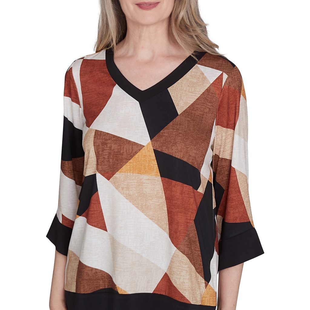 Blusa de patchwork  con cuello V