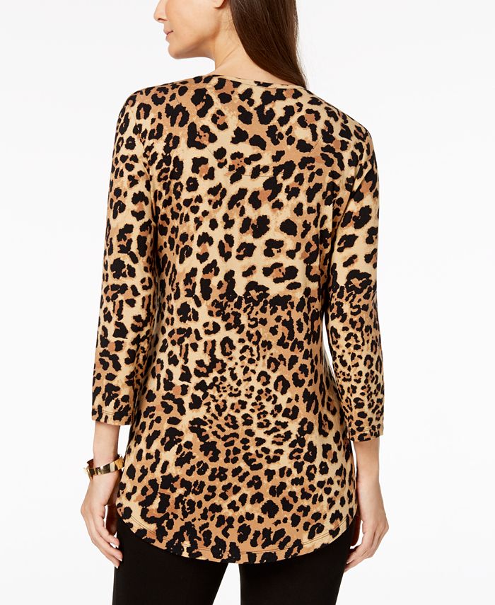 Blusa de animal print manga 3/4