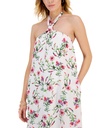 Vestido floral con cuello halter