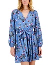 Vestido mini floral con escote en V