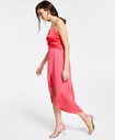 Vestido midi bicolor con frente torcido