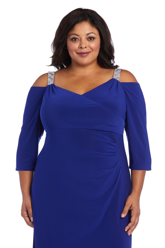Vestido largo con tirantes brillantes