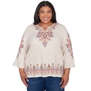 Blusa con mangas abullonadas y bordado 