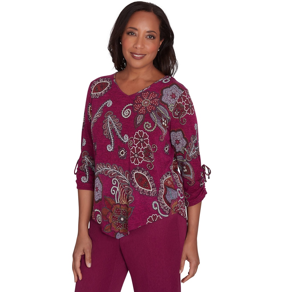Blusa con escote en V y estampado floral