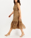 Vestido midi de animal print