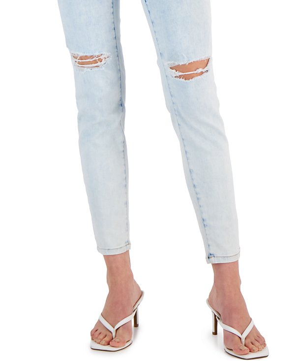 jeans skinny de efecto desgastado