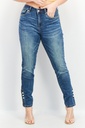 Jeans skinny con diseño de perlas