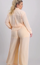 Pantalán ancho con ribete de satén