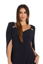 Vestido largo con hombros drapeados