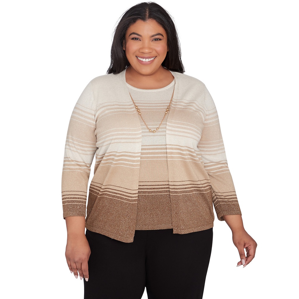 Saco dos en uno a rayas con collar