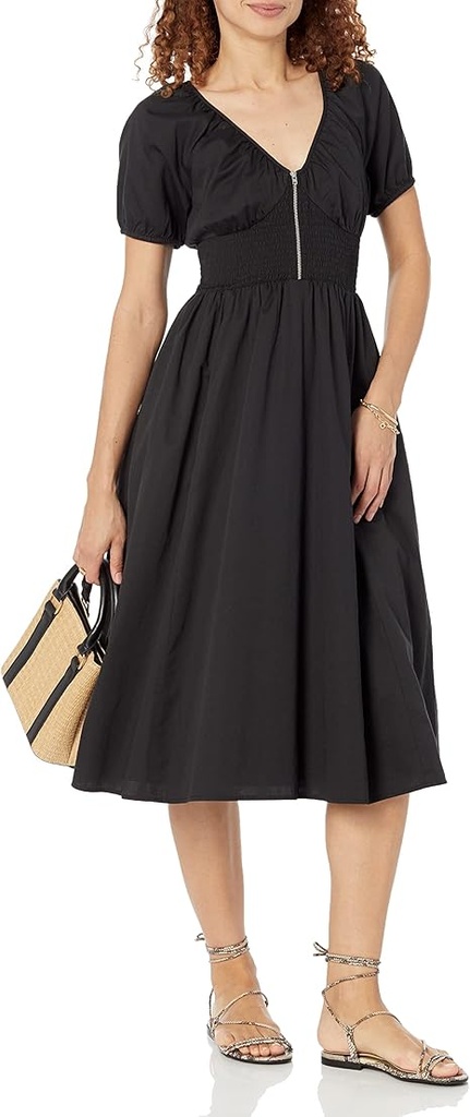 Vestido fruncido con creamallera Daksha