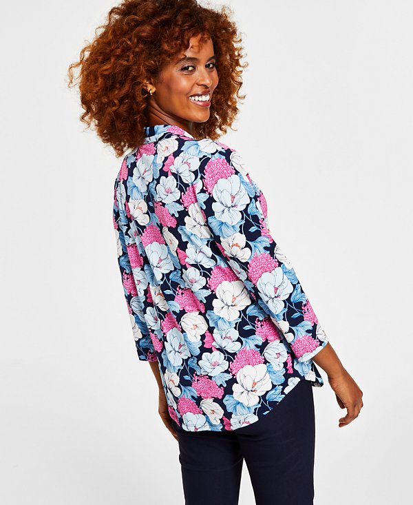 Blusa floral con mangas 3/4