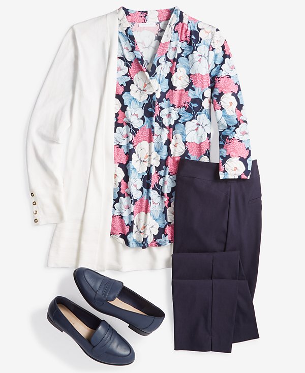 Blusa floral con mangas 3/4