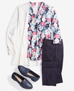 Blusa floral con mangas 3/4