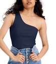 Blusa acanalada de un solo hombro