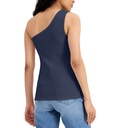 Blusa acanalada de un solo hombro