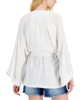 Blusa de gasa arrugada metalizada