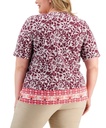Blusa estampada con escote barco