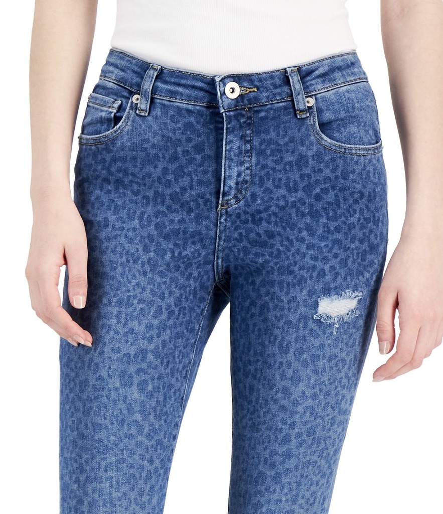 Jeans con estampado de leopardo