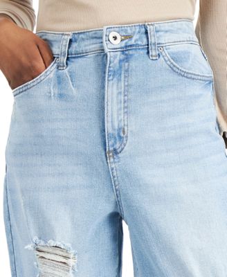 Jeans Mom de tiro alto y rotos