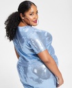 Blusa de lentejuelas escote redondo