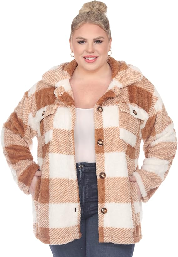 Abrigo cuadros con cierre de botón