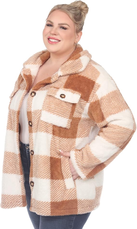 Abrigo cuadros con cierre de botón