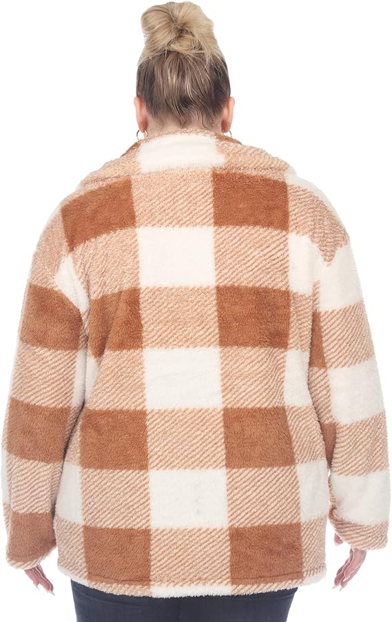 Abrigo cuadros con cierre de botón