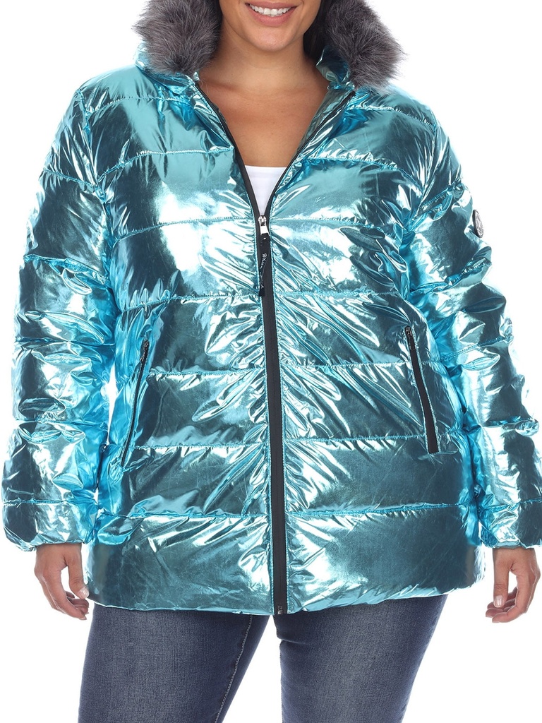 Abrigo metalizado con capucha